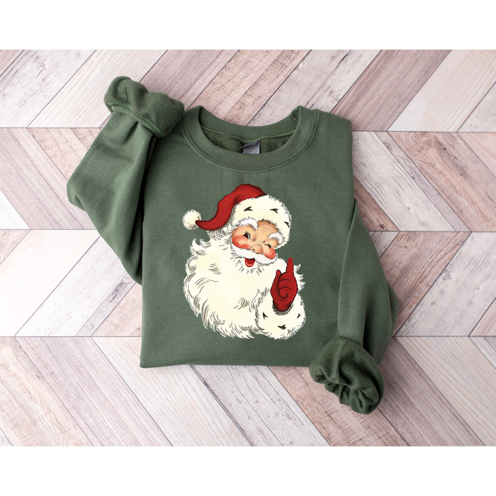 Custom Christmas Santa Shirt, Retro Santa Sweatshirt, Gift For Christmas, Christmas Shirt For Women, Xmas Gift For Women, Personalized Santa.jpg