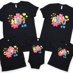 custom flower shirts for women, floral new mom gift, matching wildflowers tshirt, family retro floral sweatshirt, cute m