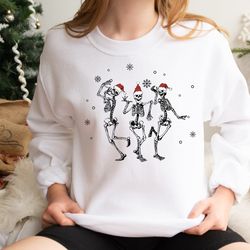 dancing skeleton christmas shirt, santa claus holiday season shirt,funny christmas tee, dancing skeleton shirt, santa sk