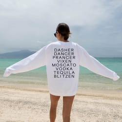 drinking christmas sweatshirt, xmas party shirt, drinking funny christmas sweater, dasher dancer prancer vixen moscato v