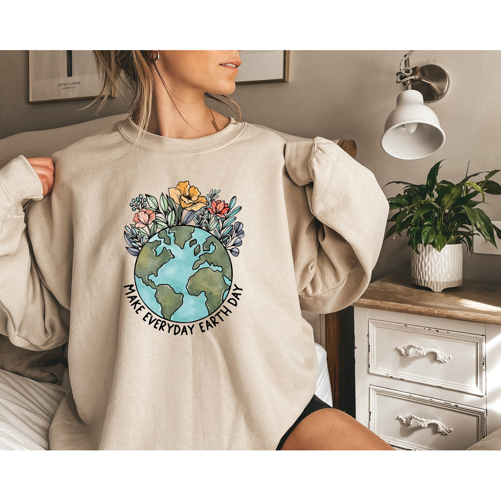 Earth Day Shirt, Earth Awareness Gift Shirt, Environmental Sweatshirt for teacher, Save the Earth, Make Everyday Earth Day Flower Planet Tee.jpg