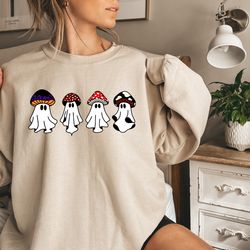 ghost sweatshirt, halloween tshirt, magic mushroom sweatshirt, spooky season shirt, funny ghost shirt, ladies halloween