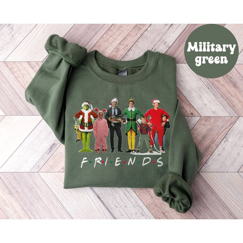 Christmas Friends Sweatshirt, Christmas Movie Sweatshirt, Funny Christmas Shirt, Christmas Family Matching Shirt, Holiday Movies Friends Tee.jpg