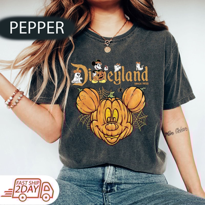 Retro Disneyland Est 1955 Mickey Mouse Halloween Shirt, Mickey Halloween Pumpkin Shirt, Disneyland Halloween Shirt, Halloween Pumpkin Shirt.jpg