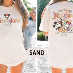 retro walt disney disneyland est 1955 where dreams come true shirts, mickey & friend shirt, vintage disney castle shirt,