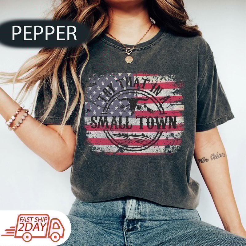 Try That In A Small Town Comfort Colors Shirt, Country Music Shirt, Jason Aldean Shirt, American Flag,Country Music Shirt, Small Town Shirts.jpg