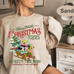 Vintage Disney Farm Fresh Christmas Sweatshirt, Mickey And Friends Christmas Sweatshirt, Christmas Disney Family, Disney