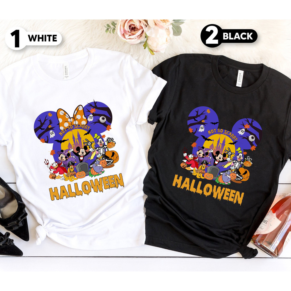 Vintage Disney Mickey And Friends Halloween Shirts, Disney halloween shirt, Mickey So Scary, Disney matching shirt, Disneyland halloween Tee.jpg