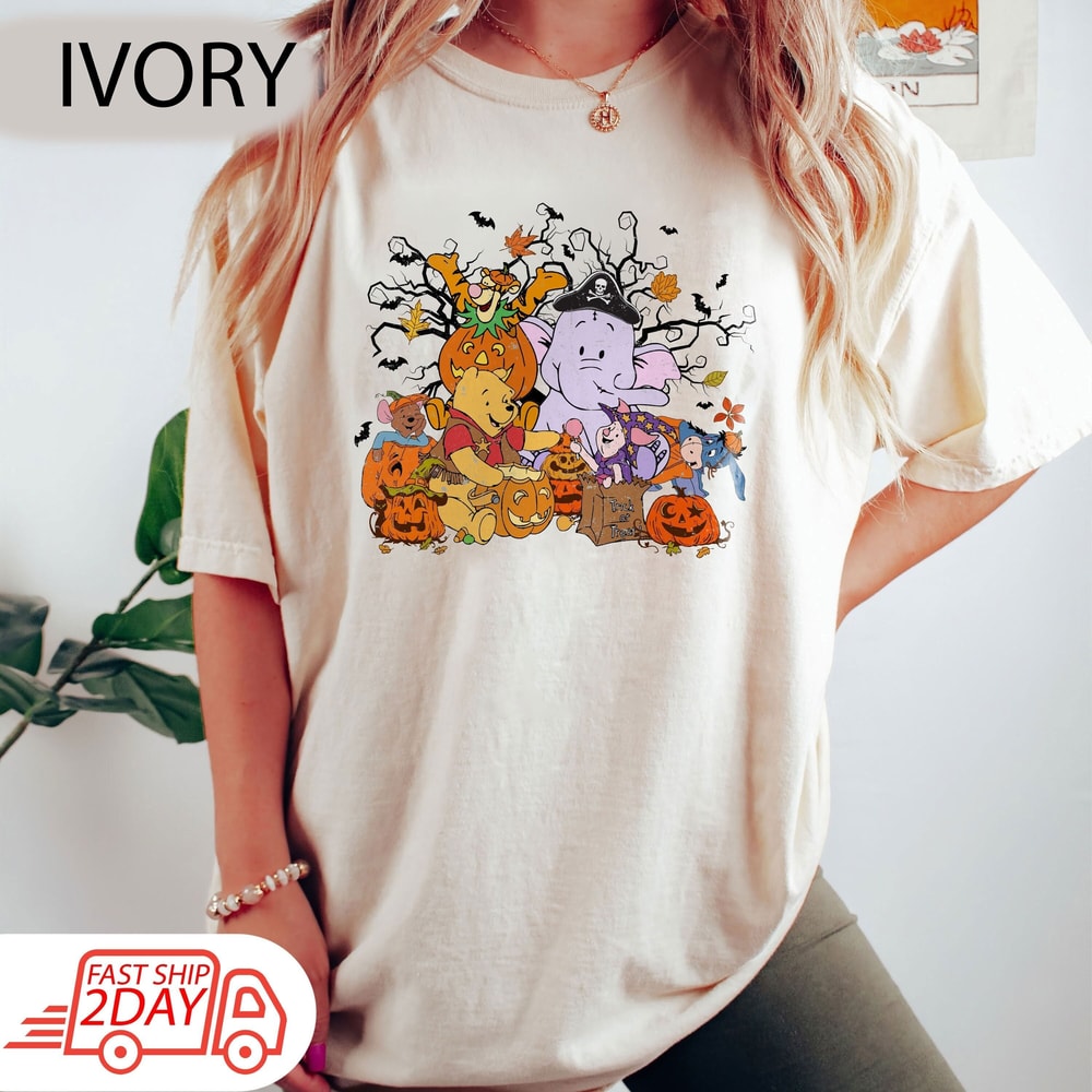 Vintage Disney Pooh Bear Halloween Shirt, Disneyland Halloween Vacay Shirt, Winnie The Pooh Halloween Shirt, Pooh and Piglet Halloween Shirt.jpg