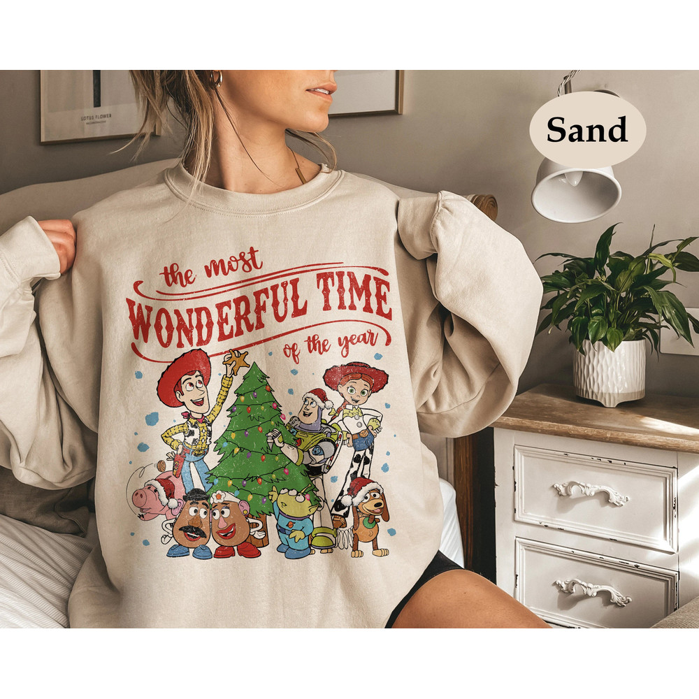 Vintage Toy Story Christmas Sweatshirt, It's The Most Wonderful Time Of The Year Toy Story Christmas Sweatshirt, Disneyland Christmas Shirt.jpg