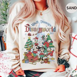 Vintage Walt Disney World Christmas Sweatshirt, Disneyworld Christmas Sweatshirt, Disney Family Christmas Party 2023 Shi