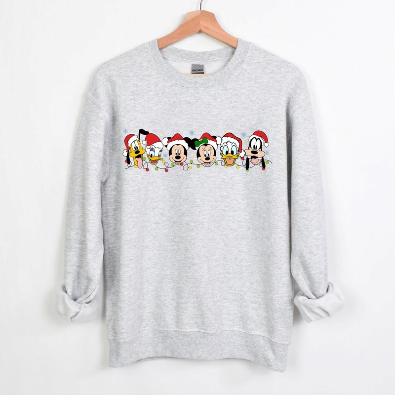Disney Friends Christmas Sweatshirt, Mickey Christmas Shirt, Christmas Lights Sweatshirt, Christmas Gifts, Disney Vacation Sweatshirt 2.jpg