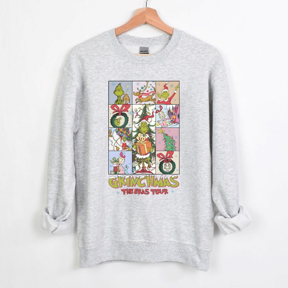 Grinchmas The Eras Tour Christmas Sweatshirt, The Grinch Christmas Sweatshirt, Funny Santa Grinch Sweatshirt, Merry Christmas Sweatshirt.jpg