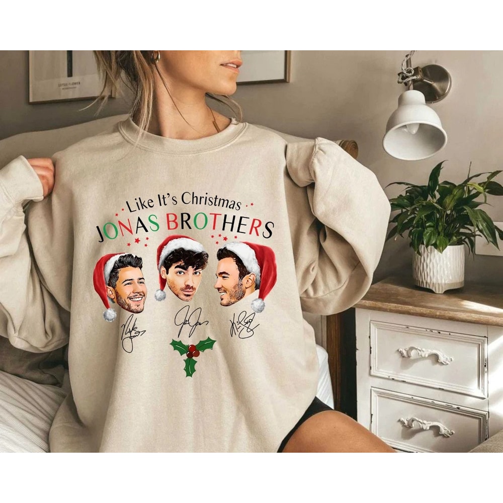 Jonas Brothers Christmas Sweatshirt, Jonas Brothers Shirt, Jonas Five Albums One Night Tour Shirt, Jonas Brothers 2023 Tour Shirt.jpg