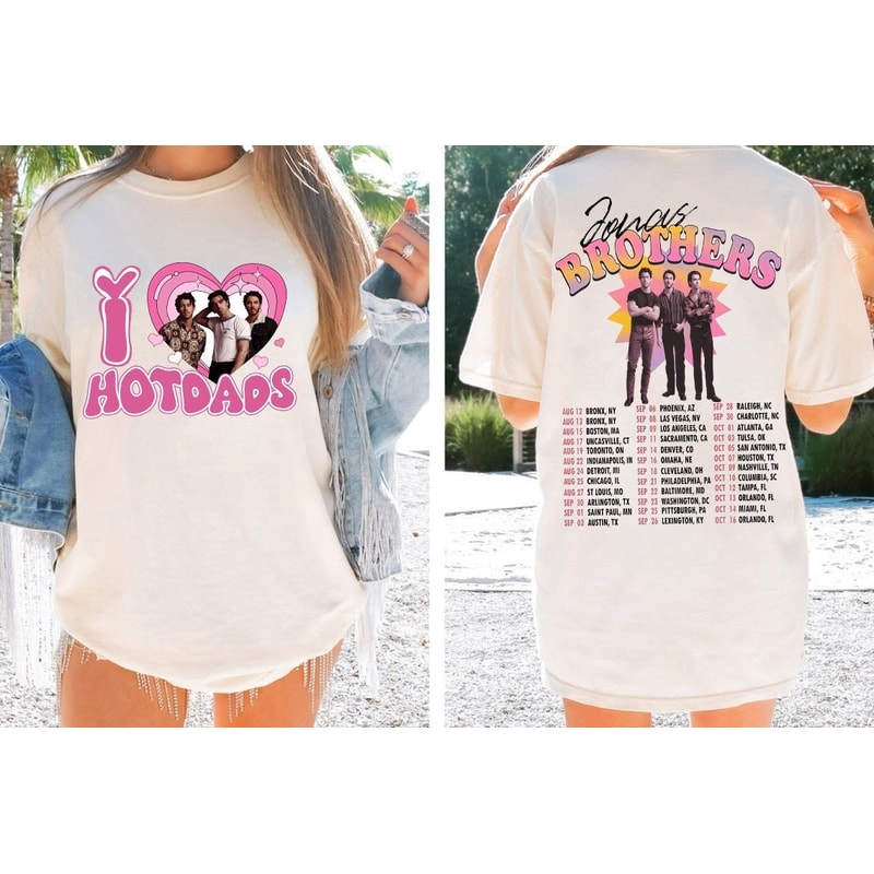 Jonas Brothers Vintage T-Shirt, Jonas Five Albums One Night Tour Shirt, Jonas Brothers 2023 Tour Shirt, I Love Hotdads Shirt, Nick Joe Kevin 2.jpg