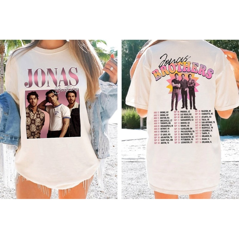 Jonas Brothers Vintage T-Shirt, Jonas Five Albums One Night Tour Shirt, Jonas Brothers 2023 Tour Shirt, Nick Joe Kevin Jonas Shirt, Fan Tee.jpg