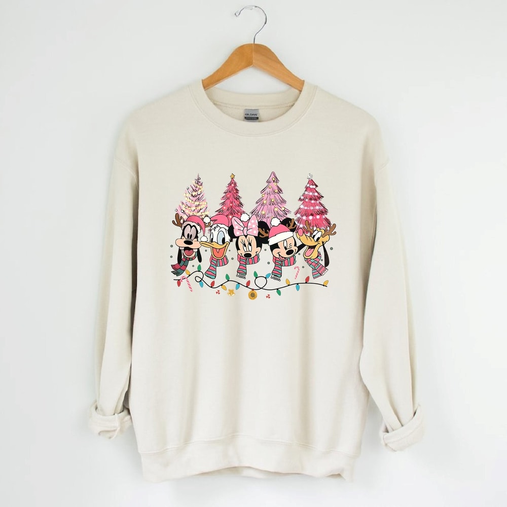 Mickey & Friends Christmas Sweatshirt, Pink Christmas Sweatshirt, Mickey's Verry Merry Christmas Shirts, Disneyland Christmas Sweatshirt.jpg
