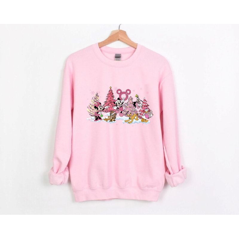 Mickey & Friends Christmas Sweatshirt, Pink Christmas Sweatshirt, Mickey's Verry Merry Christmas Shirts, WDW Disneyland Christmas Party.jpg