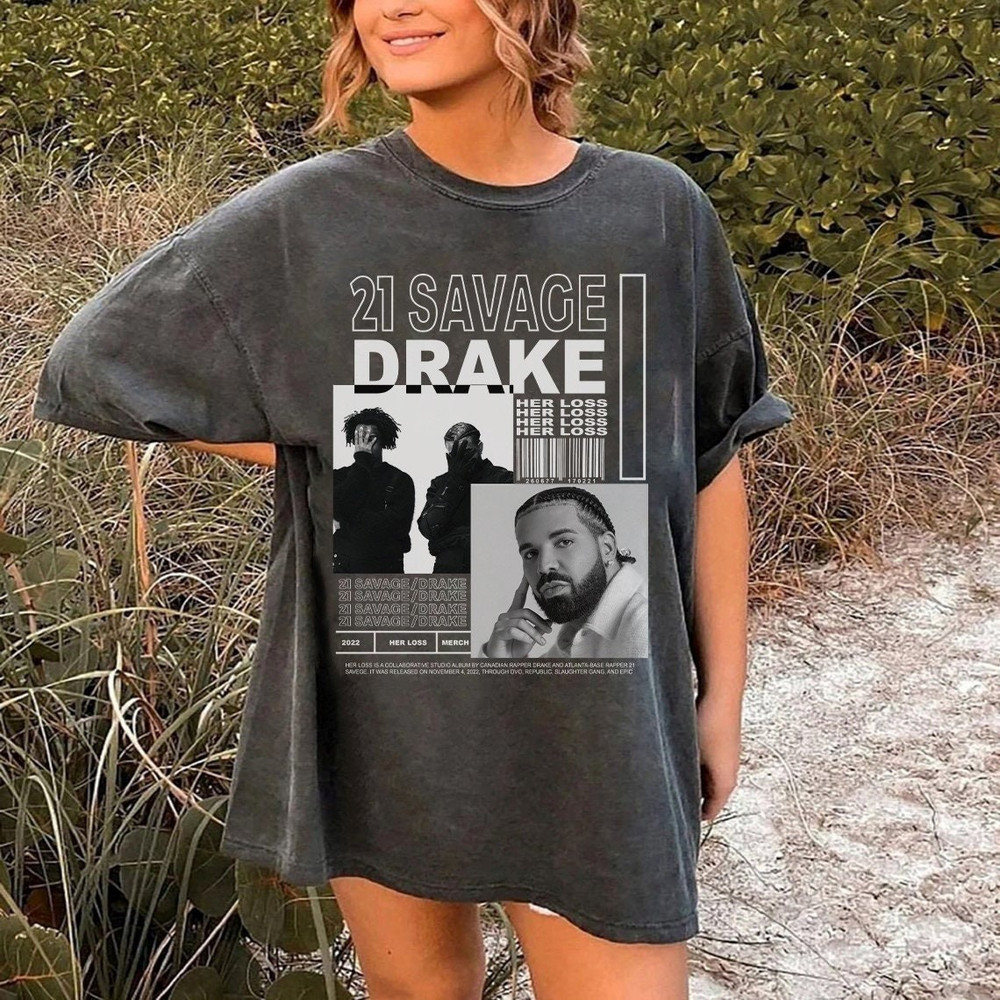 Vintage Drake 21 Savage T-Shirt, Her Loss Shirt, Vintage 90s Bootleg Shirt, Drake Shirt, Drake It's All A Blur Tour Shirt, Rapper Tee.jpg