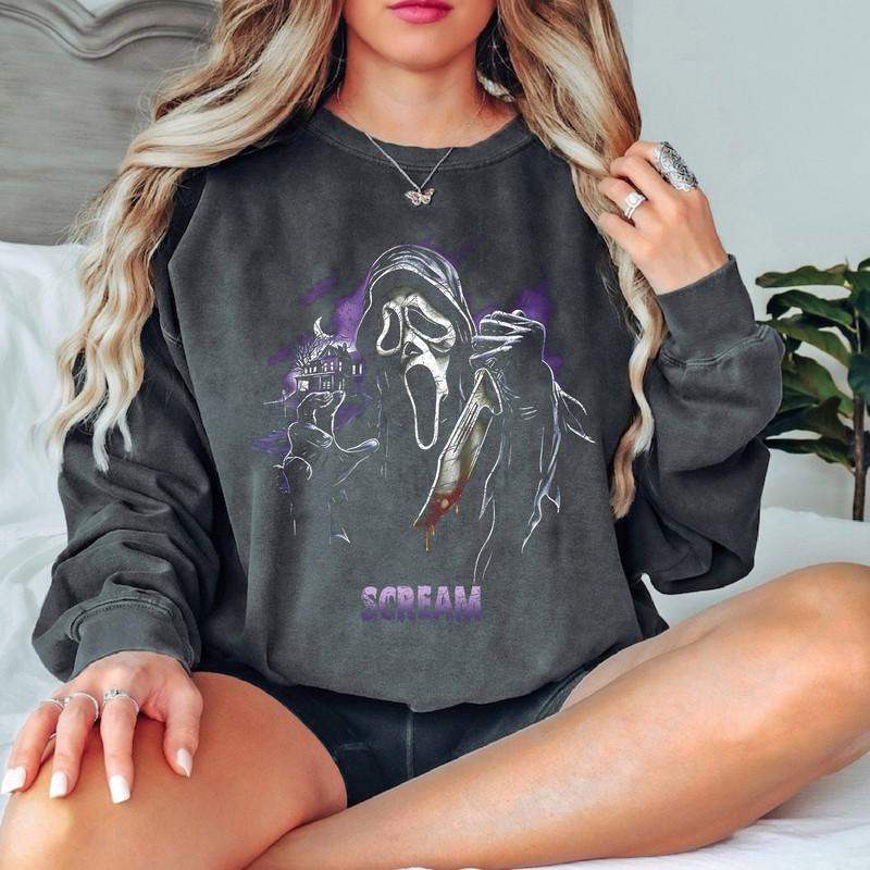 Vintage Scream Sweatshirt, Scream Movie Shirt, Ghostface Sweatshirt, Let's Watch Scary Movie T-Shirt, Halloween Shirt, Horror Movie Shirt.jpg