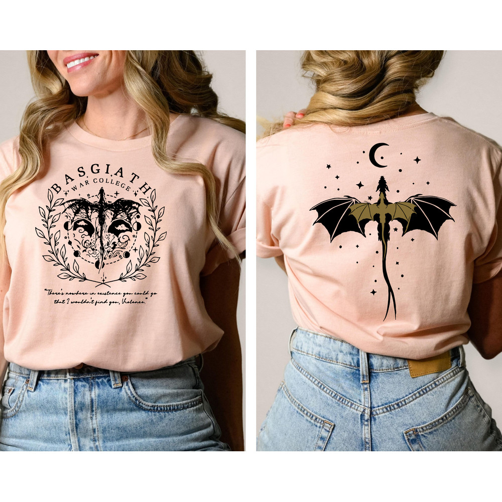 Basgiath War College Double-Sided shirt, Fourth Wing Riders & Fly or Die Design, Violet Sorrengail Bookish.jpg