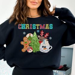 Christmas Vibes Sweatshirt, Faux Embroidery Christmas Sweatshirt, Christmas Crewneck, Sequins Glitter, Womens Christmas