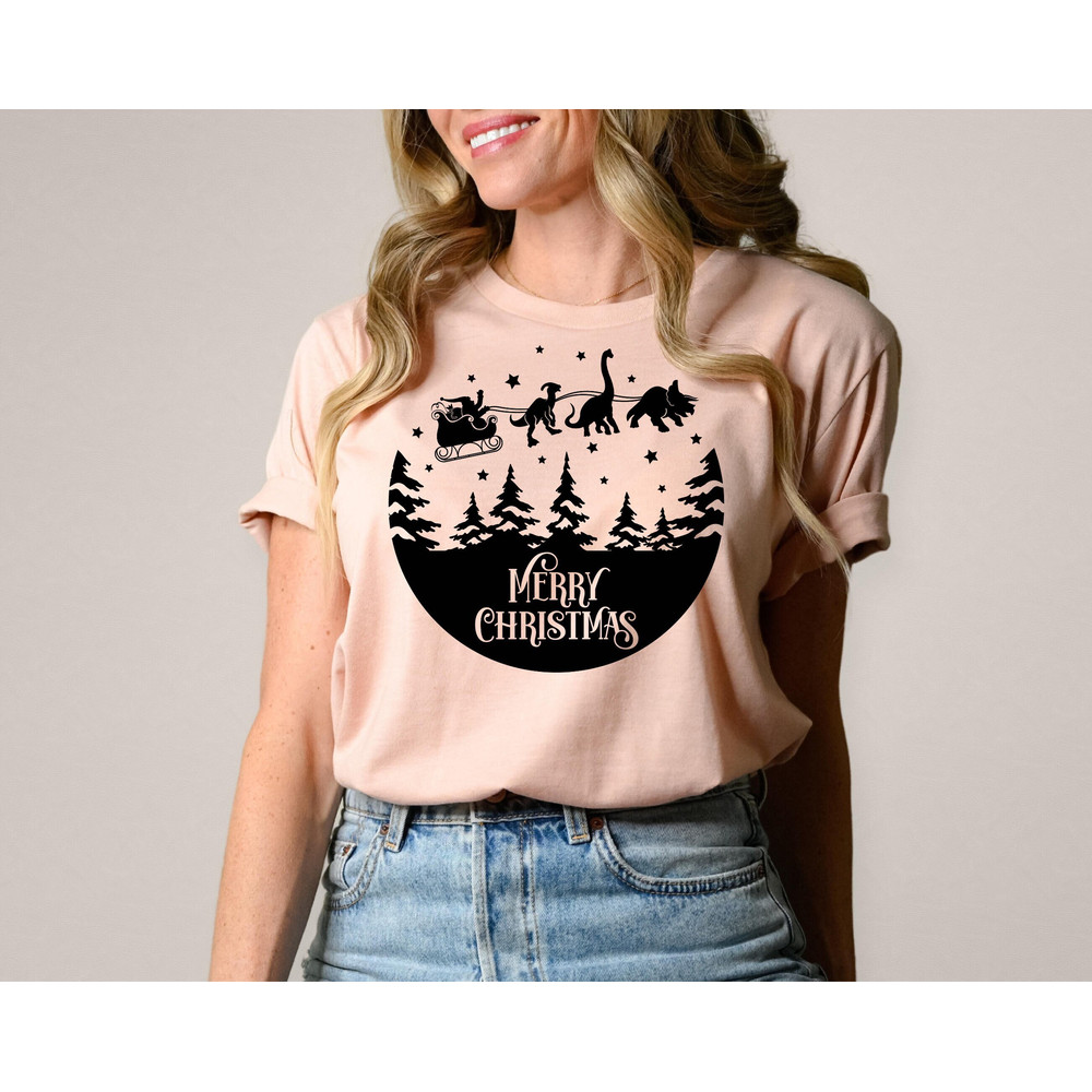 Christmasaurus Sweatshirt, Christmas Sweatshirt, Santa Sleigh Sweatshirt, Dinosaur Sweatshirt, Gift for Kids, Gift for Christmas.jpg