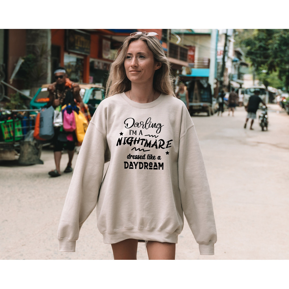 Darling I'm a Nightmare Dressed Like a Daydream Sweatshirt, Tour Merch Tshirt Gift for Music Lovers Hoodie, Blank Space Taylor Concert Tee.jpg