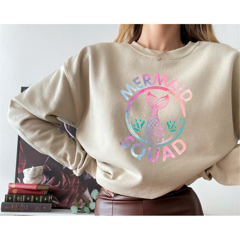 Mermaid Squad Sweatshirt, Mermaid Theme Birthday Hoodie, Mermaid Shirt, Matching Birthday Shirts, Birthday Party Shirts, Birthday Party.jpg