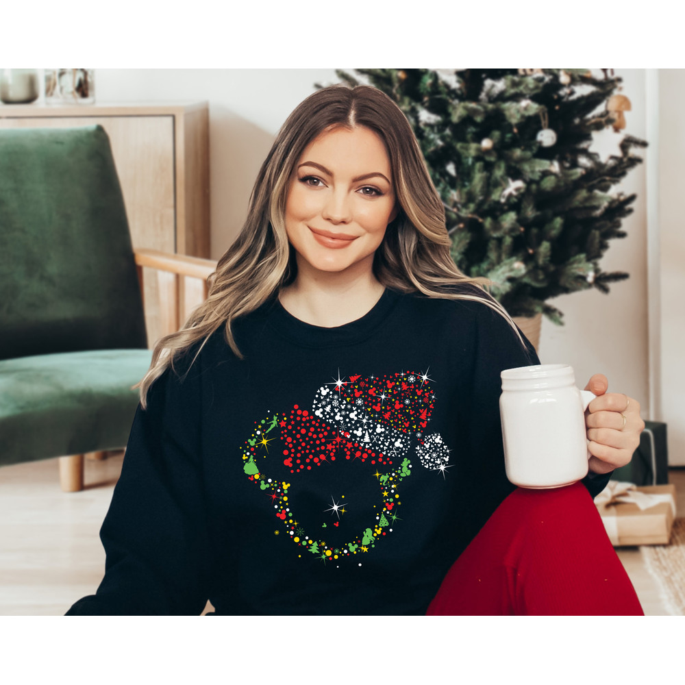 Mickey & Minnie Head Sweatshirts, Disney Couple Holiday Sweatshirt, Disney Christmas Gift Top, Snowmen Christmas Disney Sweatshirts,.jpg