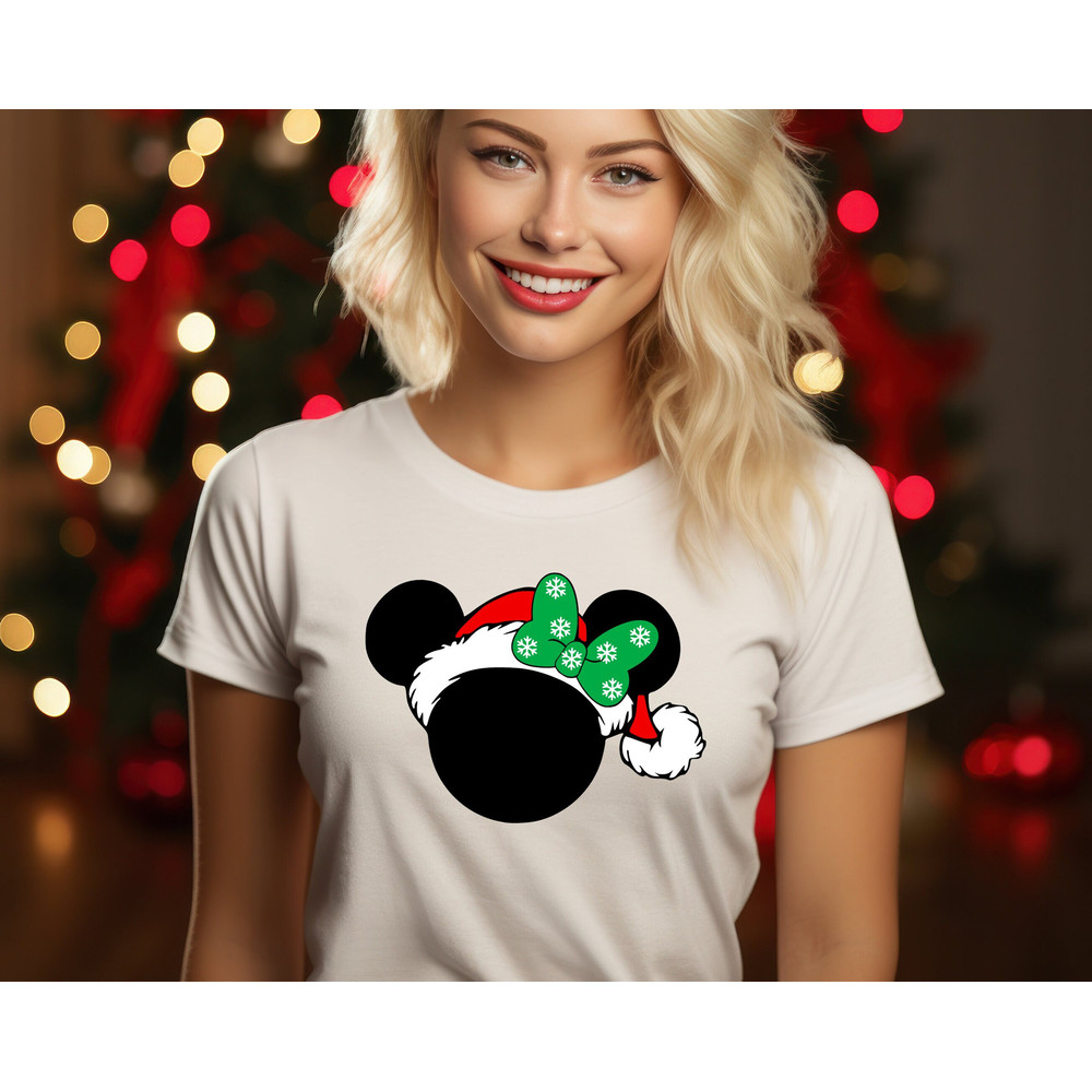 Mickey Minnie Santa Ears Shirt, Christmas Disney Trip Shirt, Winter Vacation Disney Shirt, Christmas Disney Mickey Minnie Tee.jpg