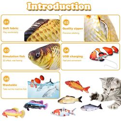soft plush usb fish toy: interactive 3d simulation for cats