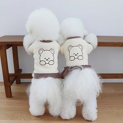 cute dogs clothes: embroidered bear t-shirt for small pets