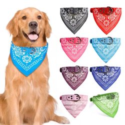 Cute Adjustable Pet Collars with Print Scarf - Small Dog & Puppy Neckerchief