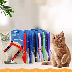 Adjustable Nylon Cat Collar Harness Leash for Cats & Kittens