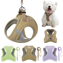 Puppy Cat Harness: Breathable Waffle Vest for Small-Mid Pets