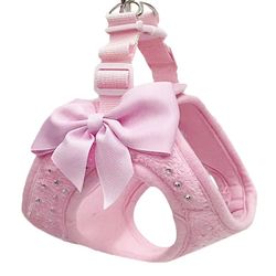soft breathable dog chest harness with small diamond decoration