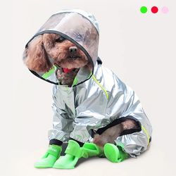 Transparent Hooded Pet Dog Raincoat | Waterproof Jumpsuit for Dogs & Cats