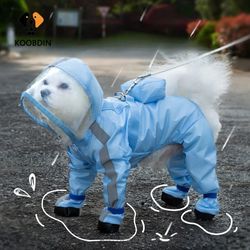 Reflective Hooded Dog Raincoat: Waterproof Jumpsuit for Outdoor Adventures