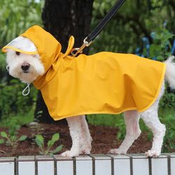 hooded yellow raincoat for dogs | waterproof jacket for small, medium & large pets