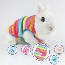 flannel rabbit vest: cute autumn/winter pet clothes for small dogs & cats