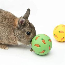 interactive rabbit treat ball: slow feeder pet toy for bunny, ferret, hamster