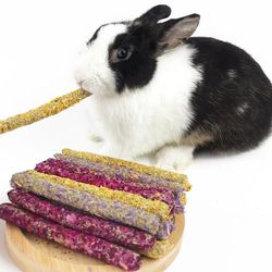 Natural Flower Chew Toys: Rabbit, Bunny, Chinchilla Treats