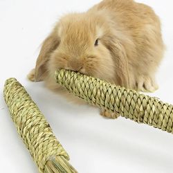 Grass Woven Rabbit Chew Toys | Natural Carrot Sticks for Rabbits