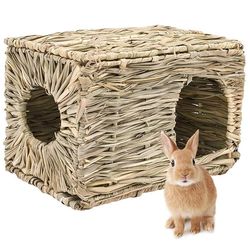 Foldable Woven Rabbit Cages: Hamster, Guinea Pig, Bunny Grass Chew Mat