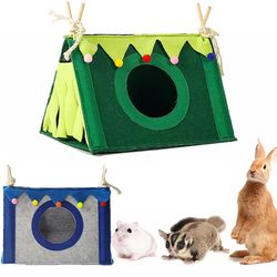 Small Pet Felt Tent | Rabbit & Hamster House | Large Cage & Bed