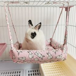Warm Bunny House: Small Pet Hammock for Winter - Plush Hamster Cage Bed