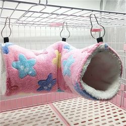 Soft Warm Tunnel: Small Animal Hanging Cave for Hamsters, Hedgehogs, Guinea Pigs