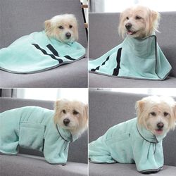 Microfiber Pet Drying Towel: Quick Dry Dog Bathrobe for Cats & Dogs
