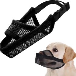 Adjustable Breathable Pet Dog Muzzle: Anti-Bark & Bite Mesh Mouth Cover